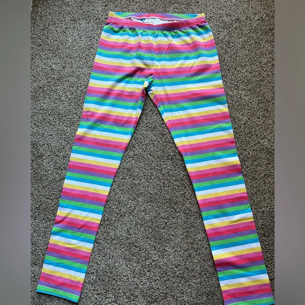 Hanna Andersson PJ Pant Lot Lounge Pants Rainbow Stripe Cotton Spandex p…